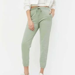 Fame Forever by Lifestyle Sage Green Cotton Joggers-image-44