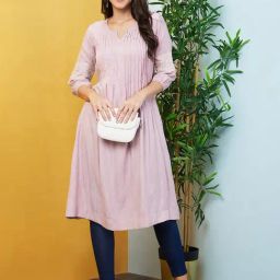 Globus Lavender Regular Fit Kurta-image-11