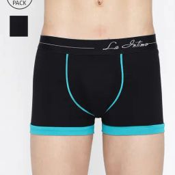 La Intimo Black Comfort Fit Trunks - Pack Of 2-image-18