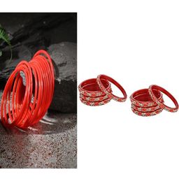 SOMIL Set Of 20 Red Alloy Artificial Stones and Beads Antique Bangles-image-58