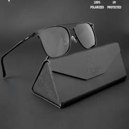 Voyage Black Wayfarer Polarised and UV Protected Lens Unisex Sunglasses-image-51