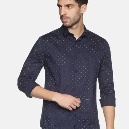 showoffff SHOWOFF Navy Cotton Slim Fit Printed Shirt-picture-14