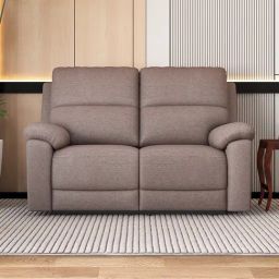 Durian Gabriel Latte Brown Fabric 2 Seater Recliner-image-61