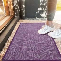 Bianca Maroon & Beige Nylon Abstract Door Mat (Large)-9
