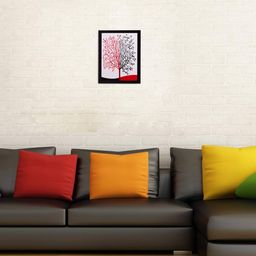eCraftIndia Black & Red Abstract Tree Framed Wall Art-10