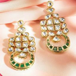 Priyaasi Green Contemporary Drop Earring-1