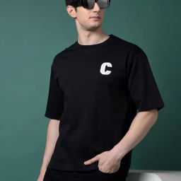 Crimsoune Club Black Loose Fit T-Shirt-image-44