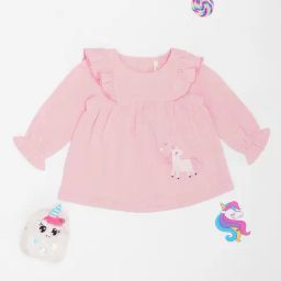 Pantaloons Baby Girls Pink Cotton Embroidery Top-image-58