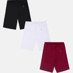 TWIN BIRDS Kids Multicolor Solid Shorts (Pack Of 3)-image-76