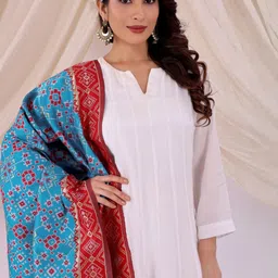 Moda Rapido Women Abstract Woven Design Silk Dupatta-picture-3
