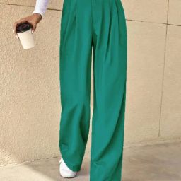 Kotty Dark Green Regular Fit High Rise Pants-image-72