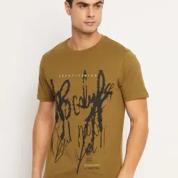 Club York Olive Regular Fit Printed T-Shirt-image-50