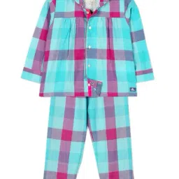 Cherry Crumble By Nitt Hyman Kids Blue Plaid Nightsuit-image-8