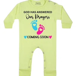 Arvesa God Has Answered Our Prayer Coming Soon Printed Bodysuit-image-52