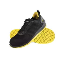 Hillson Steel Toe Safety Shoes Low Ankle PVC Sole Black & Yellow Repellent Textile Size UK 8, Swag 1906-image-26
