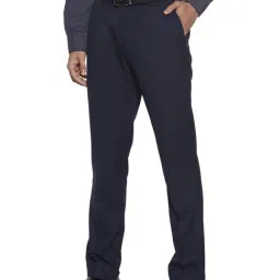 WES Formals by Westside Navy Regular Fit Trousers-picture-11
