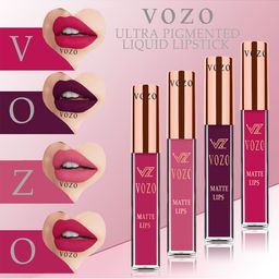 VOZO Set Of 4 Velvety Smooth Matte Liquid Lipstick 4ml Each- 105-201-203-204-17