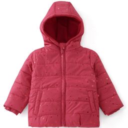 Babyhug Full Sleeves Hooded Jacket Solid Color - Olive-picture-7