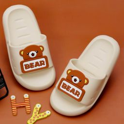 Yellow Bee Eva Cute Bear Slide 1 Pair - Beige-image-51