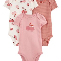 Carter's Half Sleeves Onesies With Fruit Print Pack of 3 - Multicolour-image-17