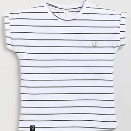 giniekids Half Sleeves Striped Top - White-picture-48