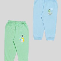 Tiny Hugs Cotton Pack Of 2 Baby Zebra & Baby Dinosaur Printed Joggers - Multi Colour-image-91