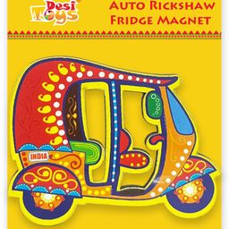 Desi Toys Auto Rickshaw Fridge Magnet |Made in MDF|3 x 2.5 inches size| Indian Inspired Design |Souvenir| Ideal for gifting-24