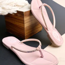Shoetopia Rhinestones Embellished Sandals - Peach-picture-34