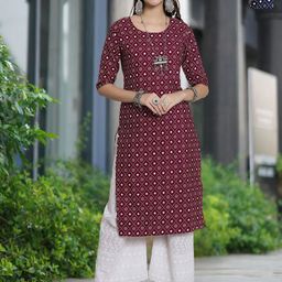 Moda Rapido Selection Of 2 Floral Printed Round Neck Straight Kurta-10