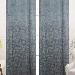AaHo Decor Pack of 2 Velvet Emboss Door Curtains 8 Feet-image-42