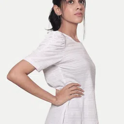 Radprix Solid Puff Sleeve Cotton Top-picture-45