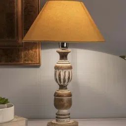 Homesake Brown Wooden Table Lamp (Bulb Included) - Set of 1-18