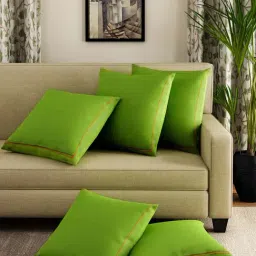 Swayam Green Cotton 30 cm x 30 cm Cushion Covers - Set of 5-image-17