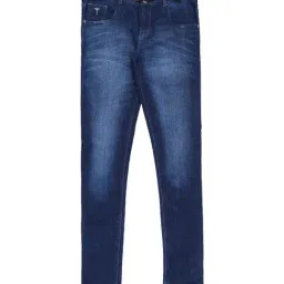 Gini & Jony Kids Blue Solid Jeans With Belt-image-61