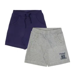 Bodycare Kids Grey & Navy Cotton Printed Shorts (Pack of 2)-image-16