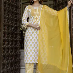 Anouk Women Ethnic Motifs Embroidered Aari Work Pure Cotton Kurta with Pyjamas & Dupatta-picture-10