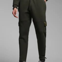 Jack & Jones Green Cotton Regular Fit Solid Sweat Pant-image-67