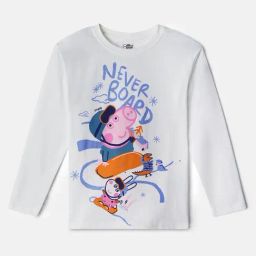 The Souled Store Kids White Printed Full Sleeves T-Shirt-image-64