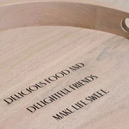 Westside Home Beige Text Patterned Serving Tray image 3