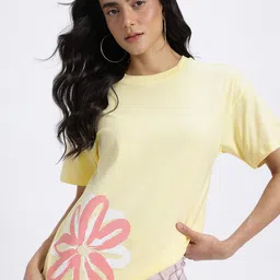 glitchez Summer Floral Drop-Shoulder Oversize T-shirt-image-97