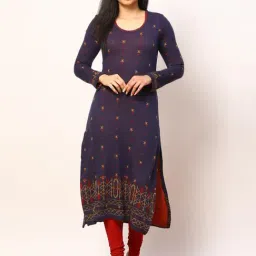 Rangriti Purple Embroidered A Line Kurta-image-64