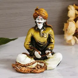 eCraftIndia Colorful Rajasthani Working Man Handcrafted Decorative Polyresin Showpiece-image-64