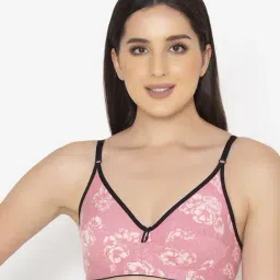 Clovia Pink Floral Print Non-padded Bra-picture-41