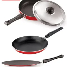 Nirlon Red Aluminium Non- Stick Cookware - Set of 3-22