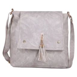 Leather Retail Silver Faded Medium Cross Body Bag-image-21