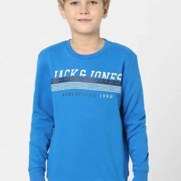 Jack & Jones Junior Blue Cotton Printed Full Sleeves Sweatshirt-picture-22