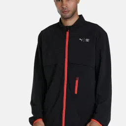 Puma First Mile Black Regular Fit Logo Printed Jacket-image-74
