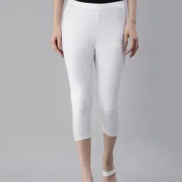 Kryptic White Mid Rise Leggings-image-79