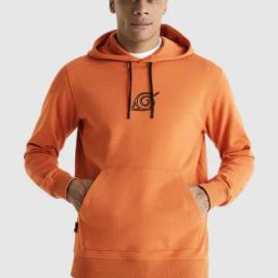 celio* Orange Cotton Regular Fit Hooded Sweatshirt-image-50