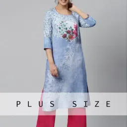 Aurelia Blue Floral Print Straight Kurta-picture-32